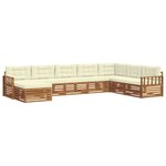 vidaXL Ensemble de canapés d'extérieur 8 pc Naturel et Crème