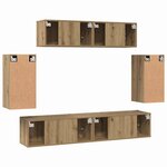 vidaXL Ensemble meuble TV 6 Pièces chêne artisanal 200 x 30 x 150 cm