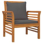 vidaXL Salon de jardin avec coussins 5 Pièces Bois d'acacia solide