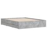 vidaXL Cadre de lit et tiroirs gris béton 140x190 cm bois d'ingénierie
