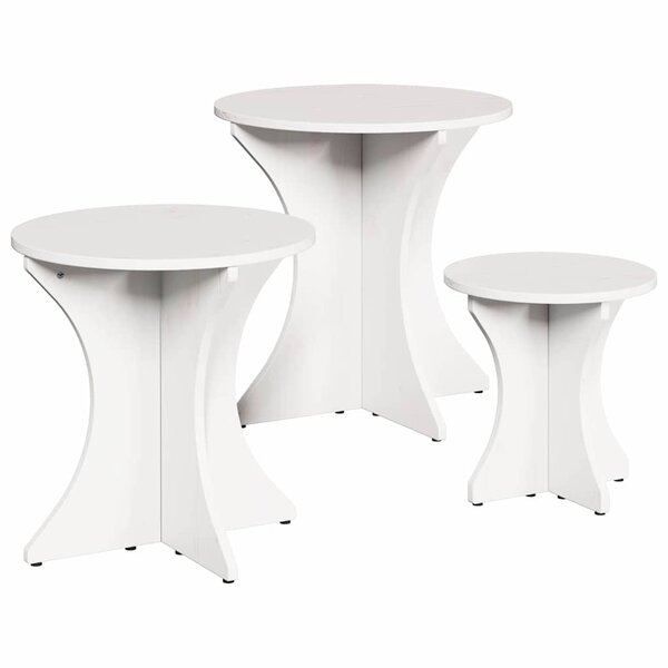 vidaXL Table basse 3 Pièces Blanc