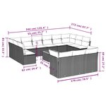 vidaXL Salon de jardin avec coussins 14 Pièces beige résine tressée