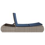 vidaXL Chaise longue double avec coussins gris résine tressée