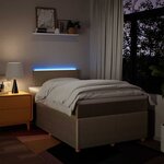 vidaXL Sommier à lattes de lit avec matelas crème 120x190 cm tissu