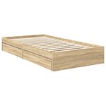 vidaXL Lit de Rangement Chêne Sonoma 100 x 200 cm Bois d'ingénierie