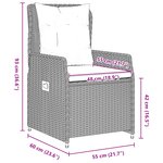 Ensemble de salle à manger de jardin 5 pièces gris clair poly rotin vidaXL