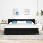 vidaXL Lit Box Spring Noir de avec Matelas  200x200 cm  Tissu