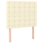 vidaXL Lit à sommier tapissier avec matelas Crème 90x190 cm Similicuir