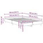 vidaXL Cadre de lit sans matelas chêne marron 135x190 cm