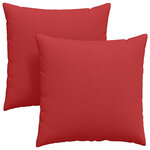 vidaXL Coussins de canapé 2 Pièces Rouge 60 x 60 cm tissu