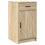 Ensemble de coiffeuse 3 pièces vidaXL avec LED en bois d'ingénierie chêne Sonoma