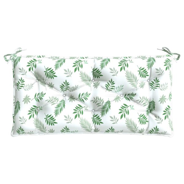 vidaXL Coussin de banc de jardin motif de feuilles 110x50x7 cm tissu