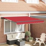 vidaXL Auvent Rétractable Rouge 350 x 250 cm Polyester et métal
