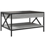 vidaXL Table basse avec LED infini sonoma gris 70x50x38 cm