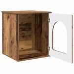vidaXL Maison pour chat Bois ancien 53 x 52 x 62 cm Bois d'ingénierie