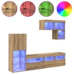 vidaXL Meubles TV muraux 6 Pièces Chêne artisanal Bois d'ingénierie