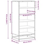 vidaXL Étagère à chaussures sonoma gris 48x38x97 5cm bois d'ingénierie