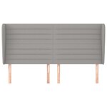 vidaXL Tête de lit avec oreilles Gris clair 163x23x118/128 cm Tissu