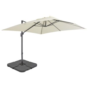 vidaXL Parasol avec base portable Sable