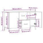 vidaXL Buffet vieux bois 100x36x60 cm bois d'ingénierie