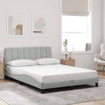 vidaXL Cadre de lit avec LED sans matelas Hanko gris clair 140x200cm velours