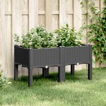 vidaXL Jardinière avec pieds noir 80x40x42 cm PP
