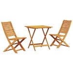 vidaXL Ensemble bistro pliant 3 Pièces Marron Bois d'acacia massif