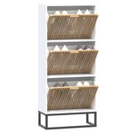 vidaXL Armoire à chaussures blanc 52x25x120 cm bois d'ingénierie