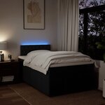 vidaXL Sommier à lattes de lit avec matelas noir 120x190 cm tissu