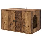vidaXL Maison pour chat Bois ancien 85 x 55 x 50 cm Bois d'ingénierie