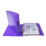 Classeur PP CRISTAL 23X22 2 Anneaux 30mm Ecart.80mm Translucide Assorties x 15 EXACOMPTA