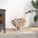 vidaXL Portant de bois chauffage blanc 50x25x50 cm