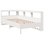 vidaXL Lit bibliothèque sans matelas blanc 90x200cm bois de pin massif