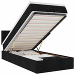 vidaXL Lit ottoman avec matelas noir 100x200 cm tissu