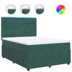 vidaXL Sommier à lattes de lit et matelas Vert foncé 140x200cm Velours