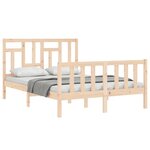 vidaXL Cadre de lit avec tête de lit 140x190 cm bois massif