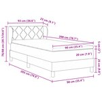 Lit avec Sommier à Ressorts et Matelas vidaXL Gris Clair 90x200 cm Tissu