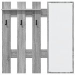 vidaXL Porte-manteau mural avec stockage avec miroir Gris sonoma 100 x 10 x 100 cm