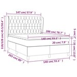 vidaXL Sommier à lattes de lit avec matelas Gris foncé 140x200cm Tissu