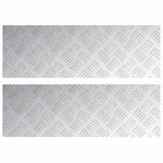 vidaXL Nez de marche Rectangulaire 2 Pièces Argenté 75 x 25 cm Aluminium