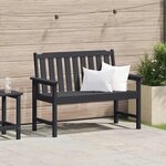 vidaXL Banc de jardin avec coussin Noir 120 x 59 x 88cm Plastique