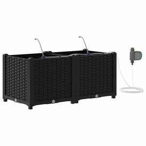 vidaXL Pots de jardin Noir 80 x 40 x 37.5 cm Acier