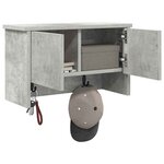 vidaXL Porte-manteau mural avec étagère Gris béton 50 x 20 x 30 cm