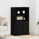 vidaXL Highboard Chêne noir 60 x 35.5 x 103.5 cm Bois d'ingénierie