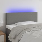 vidaXL Tête de lit à LED Gris foncé 90x5x78/88 cm Tissu