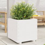 vidaXL Jardinière blanc 50x50x49 5 cm bois de pin massif