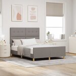 vidaXL Cadre de lit avec tête de lit Taupe 140 x 190 cm tissu