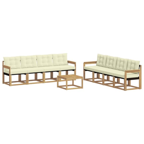 vidaXL Ensemble de canapés d'extérieur 9 pc Blanc et crème