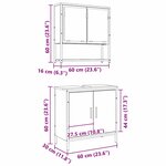 vidaXL Ensemble de meubles de salle de bain 2 pièces en bois ancien et en bois d'ingénierie