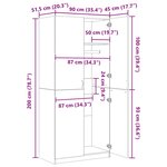 vidaXL Armoire en chêne artisanal 90 x 52 x 200 cm bois d'ingénierie